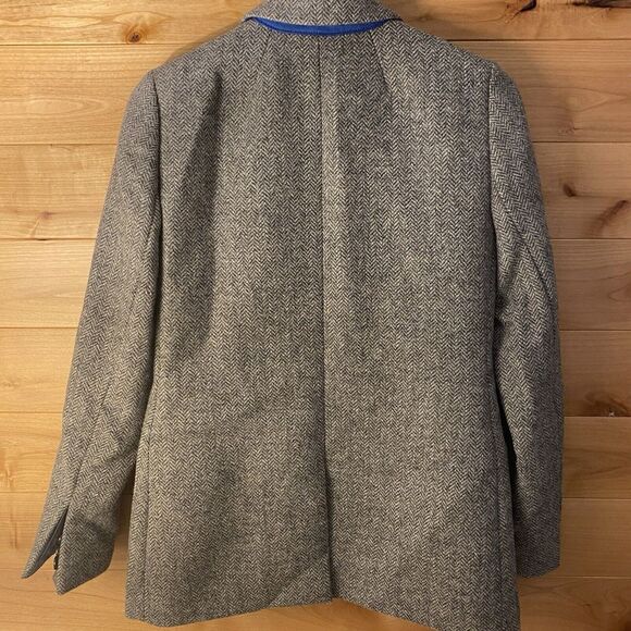 JCrew Womens Size 0 Gray Wool Tweed Herringbone Jacket Blazer - Picture 2 of 7